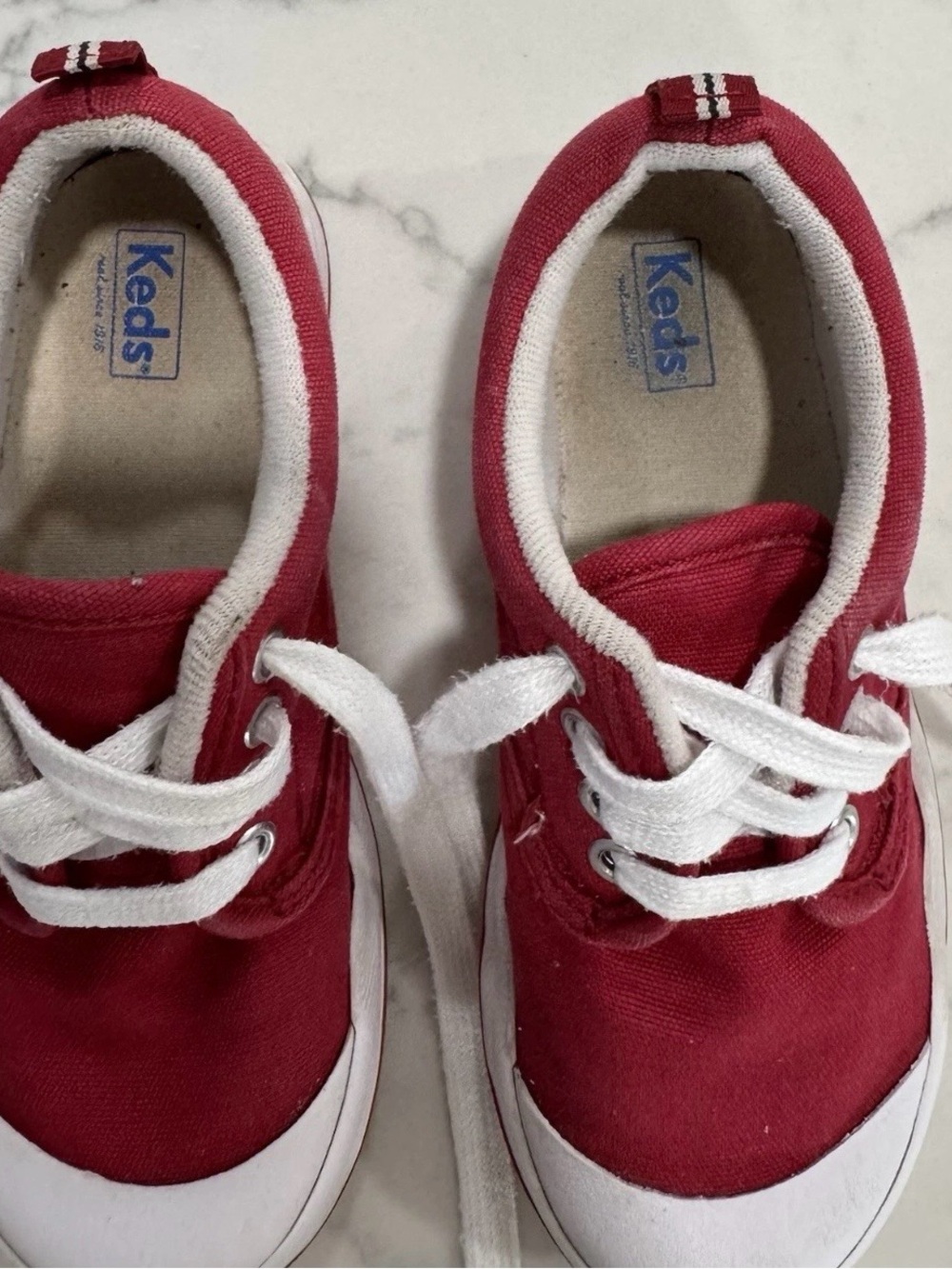 Keds Kids Low-Top Lace-Up Sneakers Graham Red 10W Round Toe - Picture 3 of 10